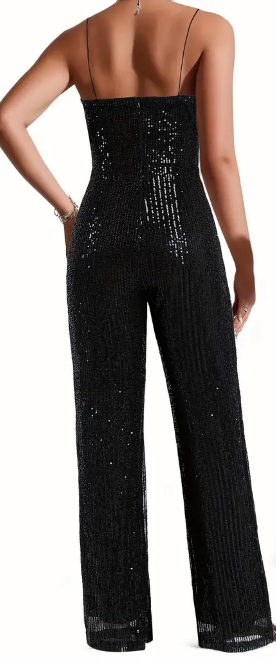 Black Sequin Jumpsuit