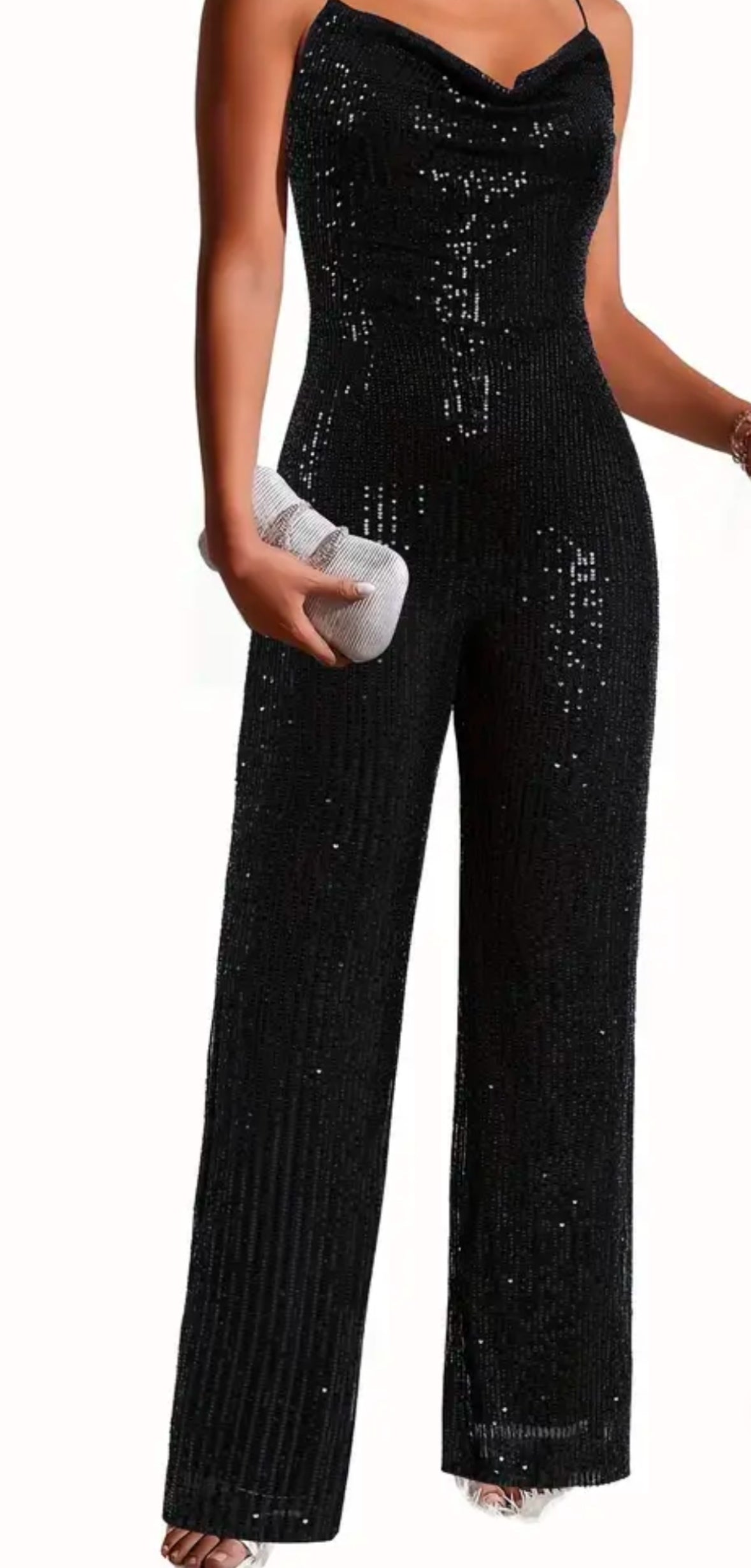 Black Sequin Jumpsuit